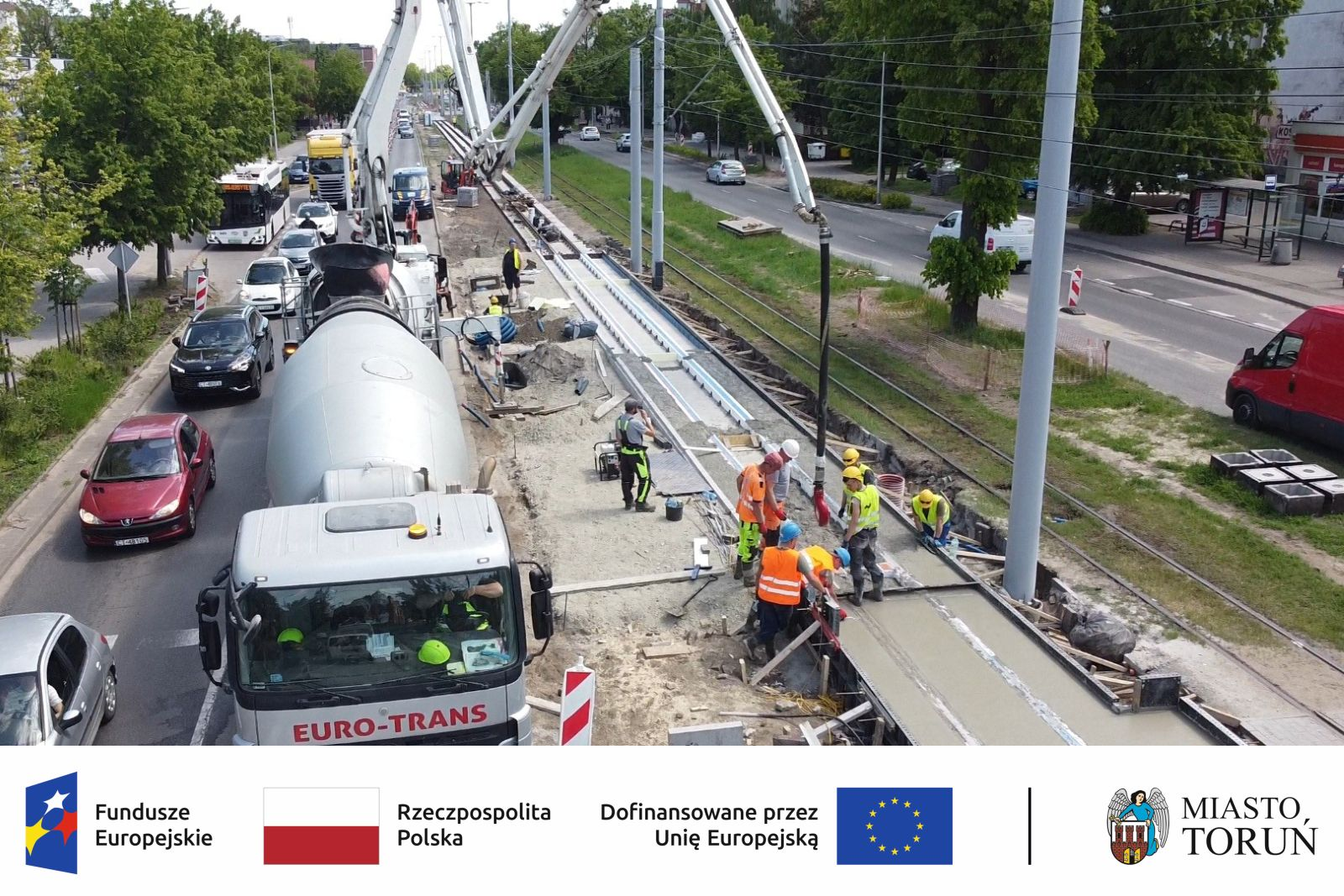 



























Na modernizowanych odcinkach toruńskich t...